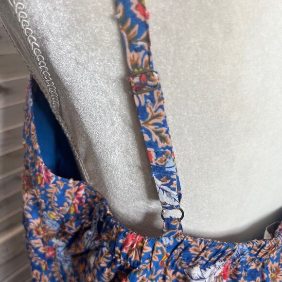 KNOX ROSE Women's L Off The Coast Tiered Midi Peasant Dress NWT Multi Floral - Picture 7 of 16